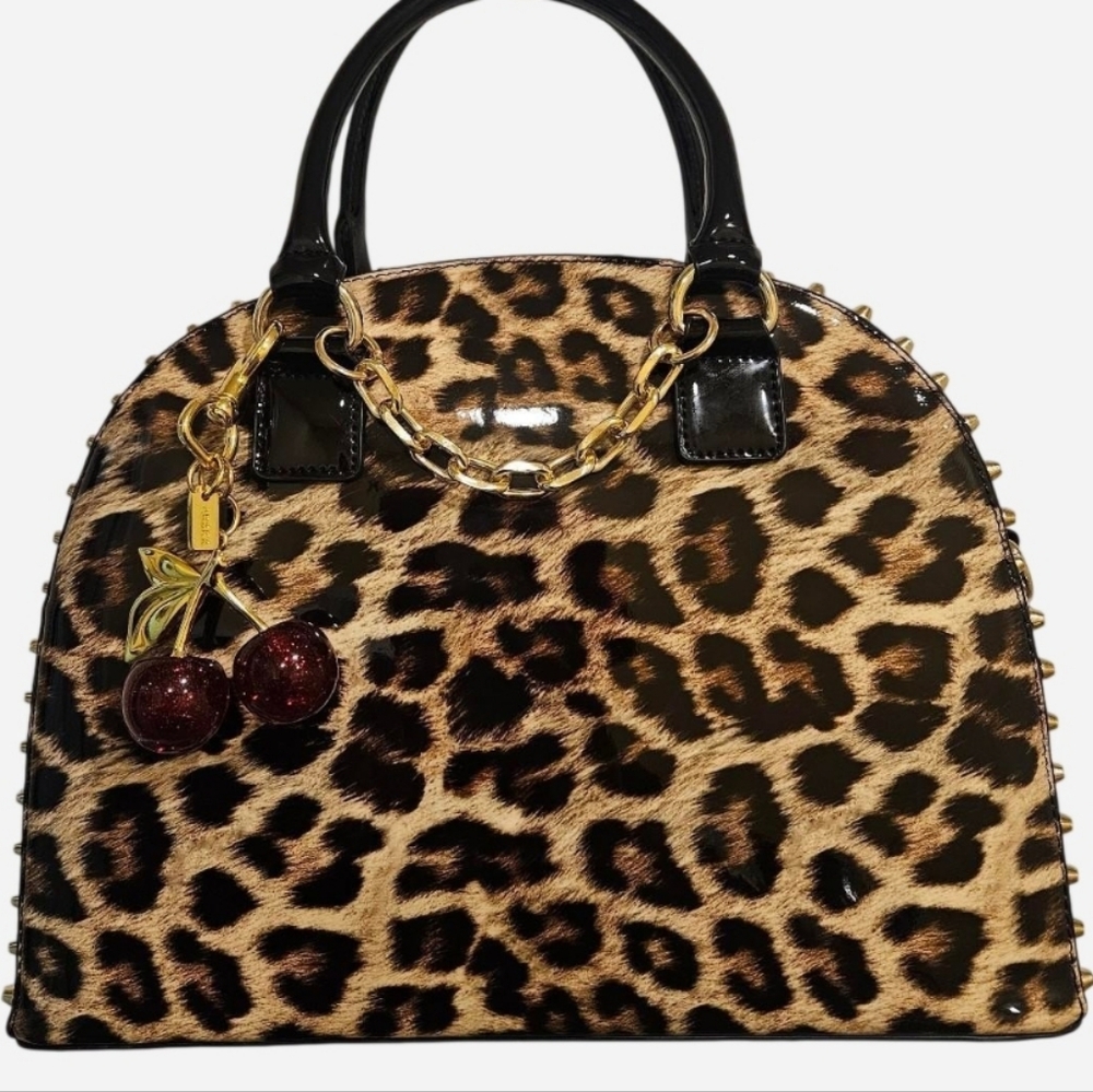 Large Leopard Print Satchel - Picture 7 of 12